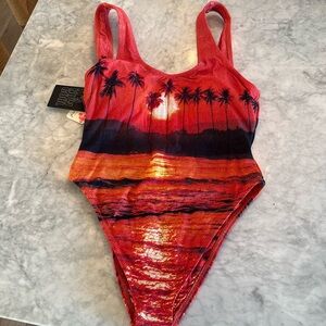 NWT ITS NOW COOL FREE PEOPLE ORANGE SOL BATHING SUIT